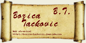 Božica Tacković vizit kartica